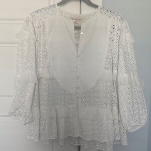 Wiggy Kit White Eyelet Blouse - Sz XS - worn once